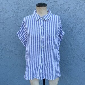 Rails Striped Blouse Cito shirt in large linen blend
